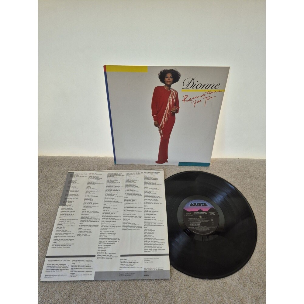 Dionne Warwick Reservations For Two LP Vinyl Record Arista Album 80s R&B Pop